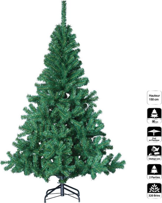 Kunstkerstboom Groen 150 cm x 86 cm - kunstboom - kunststof kerstboom -  kerstboom -... | bol.com