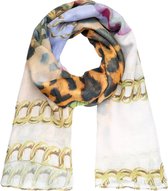 Lange dames sjaal Magnolia|Lange shawl|Luipaard kettingen|Paars