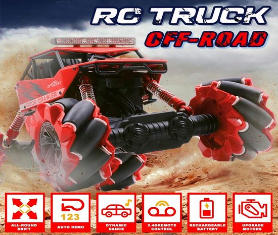 Rc Drift Climber Crawler Truck 4WD auto - 1:16 2.4GhZ - oplaadbaar - Buggy off-road car - NQD - NQD
