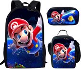 Super Mario Space Fly Tekening Rugzak-Schooltas setje-Rugtas-Schoudertas-Etui-Jongestas