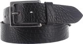 Leatherbelove - Kroko lederen herenriem - Zwart - 90 cm