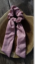 Haarband | Hoofdband scrunchie met lint| dames haaraccessoires | meisjes haarbandjes | Oud Roze, lint | satijn| old Pink