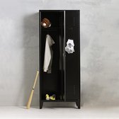 Lockerkast metaal I Locker kledingkast I 1 legplank & hangruimte per deur I Zwart I Vintage, retro, industrieel I VLS-202 I Steelux