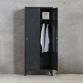 Lockerkast metaal I Locker kledingkast I 1 legplank & hangruimte per deur I Antraciet I Vintage, retro, industrieel I VLS-202 I Steelux