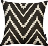 Lucy’s Living Luxe Sierkussen Linnen ZIGZAG - zwart - 45 x 45 cm - wit -  kussen - kussens - fluweel - wonen - interieur