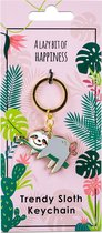 Sleutelhanger Luiaard - Cadeautje voor Meisjes -  Schattig - Metaal - Emaille - Sloth - Cute - Key Chain