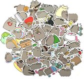 Mix van 50 Leuke Engelse Cartoon Kat Stickers