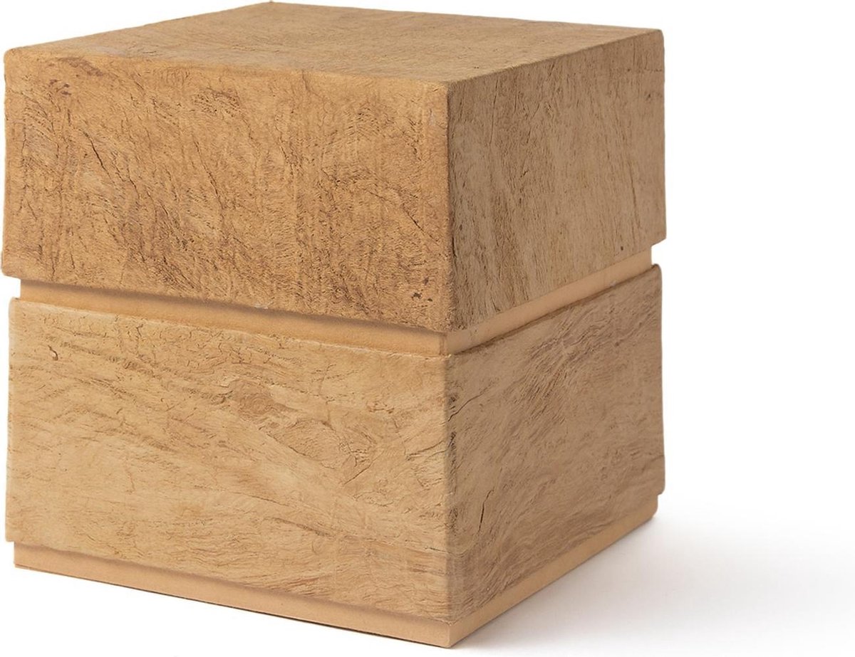 Biologisch afbreekbare urn, Kubusvorm, 19,3 x 18,5x18,5 cm, houtkleur