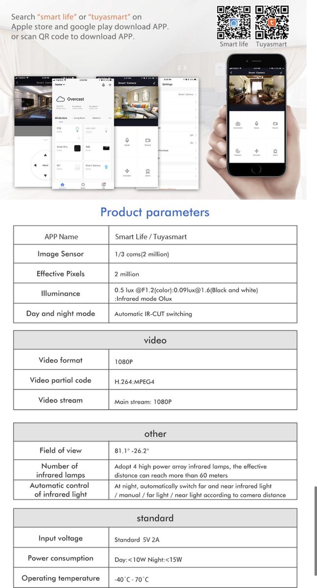 DrPhone CCS10 - WiFi Camera - iP Cam met Audio - Google Home / Alexa - Sensor Beweging - Waterdicht - voor Smartphone - 1080P Full HD - Nachtzicht van DrPhone — afbeelding 2