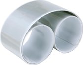 KI0334 KiMood Reflecterende snap/slap warp armband 32 x 3cm – Zilver (wit)