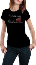 Kerst T-shirt Dames Mega bling – Maat M - Zwart