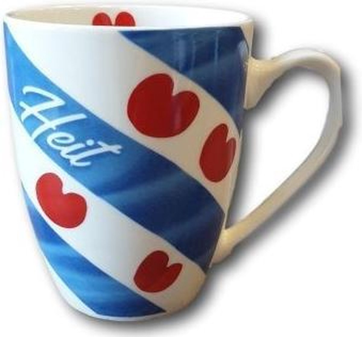 Mok/beker met de Friese tekst : Heit (pappa) en met Friese vlag.