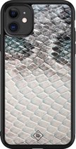 iPhone 11 hoesje glass - Oh my snake | Apple iPhone 11  case | Hardcase backcover zwart