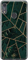 Huawei Y6 (2019) hoesje siliconen - Abstract groen | Huawei Y6 (2019) case | groen | TPU backcover transparant