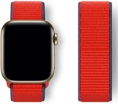 3 kleuren Rood Zwart - Blauw Nylon Horloge Band geschikt voor Apple Watch 1, 2, 3, 4, 5, 6, SE & Nike+, 38mm & 40mm "Vrouwenbreedte" Series - Zacht Geweven Nylon - 38 mm en 40 mm -