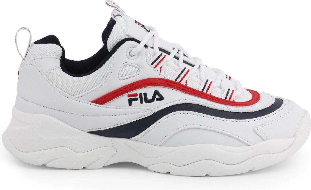 Fila Ray Low Sneakers Dames - White/Fila Navy/Fila Red - Maat 39 | bol.com