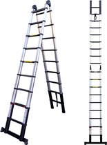 ALDORR Professional - Telescopische Vouwladder 6,20 meter met Soft Close en extra diepe treden met Optigrip™