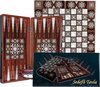 Afbeelding van het spelletje Sedefli Tavla - (Turks) bordspel van hout backgammon - Special edition