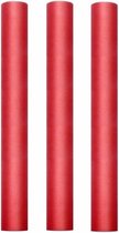3x rollen tule stof rood 50 cm breed - Hobby rode decoratie stof