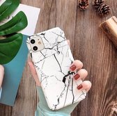 Hoesjes Atelier Gecoate Siliconen Hoesje "Wit Marmer" voor IPhone 11Pro met ScreenProtector