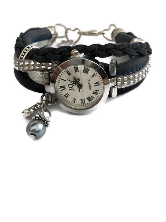 Petra's Sieradenwereld - Leren horloge met hartjessluiting (10)