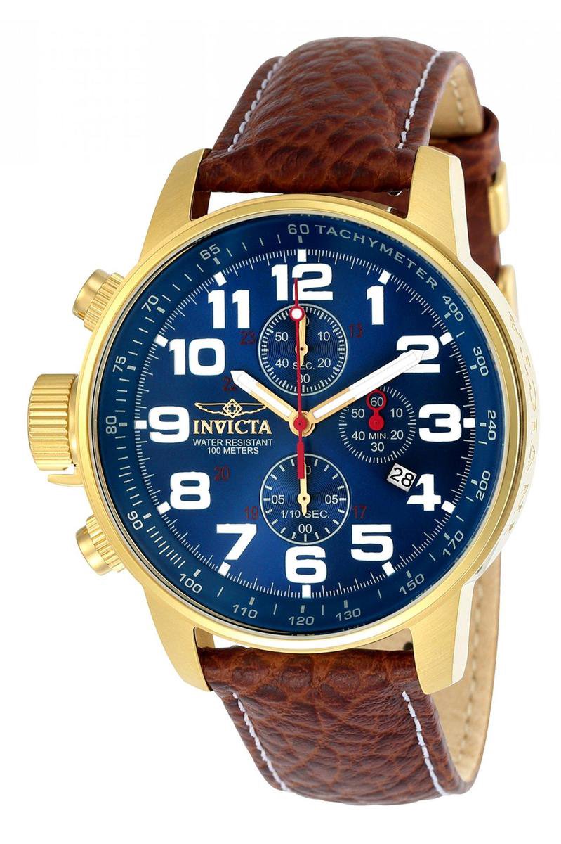 Invicta I-Force 3329 Heren Horloge - Waterdicht - Analoog - Quartz Uurwerk - Roestvrij Staal met blauwe Wijzerplaat - 46mm