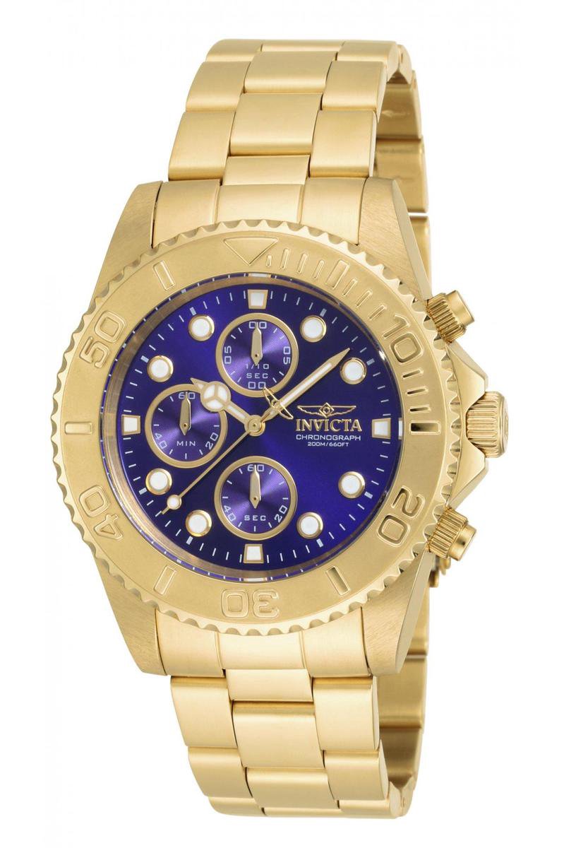 Invicta Pro Diver 19157 Heren Horloge - Waterdicht - Analoog - Quartz Uurwerk - Roestvrij Staal met blauwe Wijzerplaat - 43mm