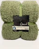 Unique Living Sjoerd - Plaid - Fleece polyester - 150x200 cm - Oil Green