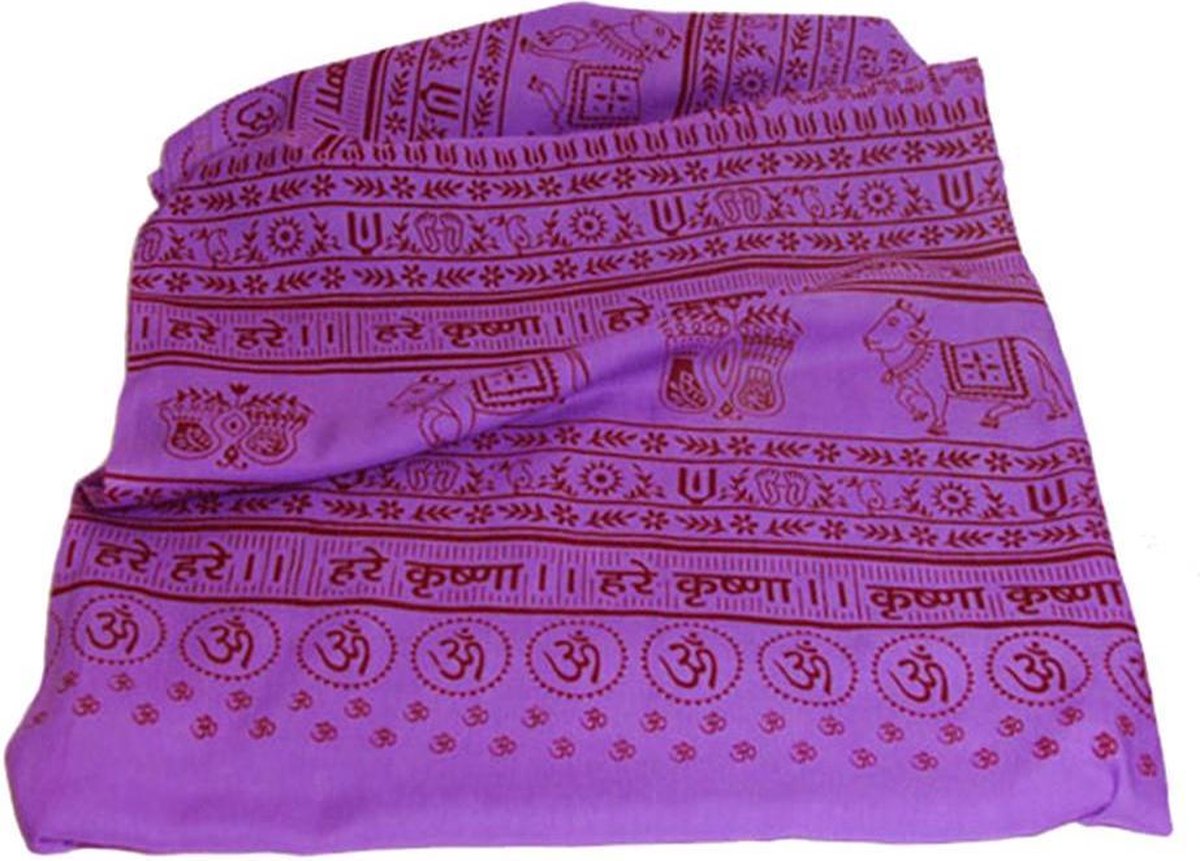 Meditatie omslagdoek met mantra Maha, XL, 220 x 106 cm, paars