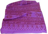 Meditatie omslagdoek met mantra Maha, natuurvezel, XL, 220 x 106 cm, paars, vegan