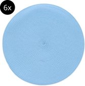 Oneiro's Luxe Placemat KLASSIEK Blauw – 6 stuks -  ø38 cm - tafelaccessoires - koken – polypropyleen - kerst