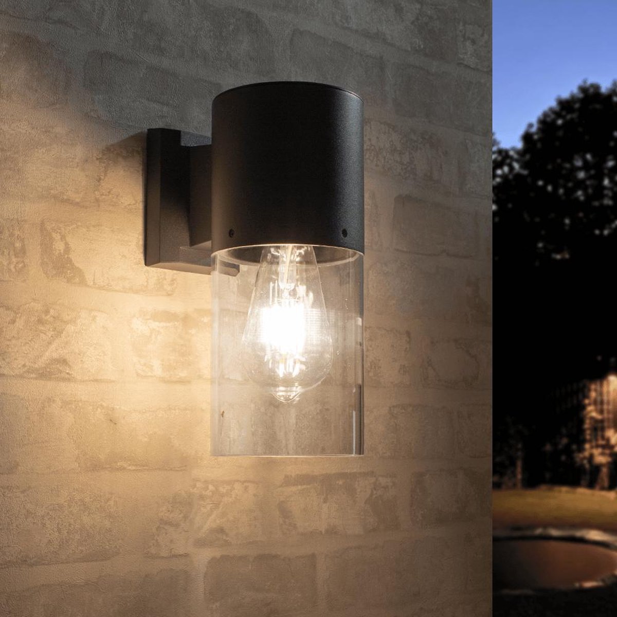 Brendz solar wandlamp Birao - warm wit licht - Met bewegingssensor