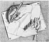 M, C, Escher - Zeichnen Kunstdruk 65x55cm