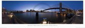 Randy Kosek - Brooklyn Bridge at dusk Kunstdruk 95x33cm