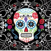 AMSCAN - 20 Dia de los Muertos schedel servetten - Decoratie > Papieren servetten