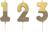 TALKING TABLES - Goudkleurige glitter cijfer kaars - Decoratie > Kaarsjes