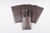 Deria - Bestek - Pocket - Pochette - Kunstleder - 21x8cm - Punto stone - Set á 6 stuks