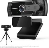 Webcam voor pc - Full HD 1080P - met Privacycover - Ingebouwde microfoon - met extra tripod - USB2.0 aansluiting - Video Chat, Conference, Recording, Online lesson - Zwart