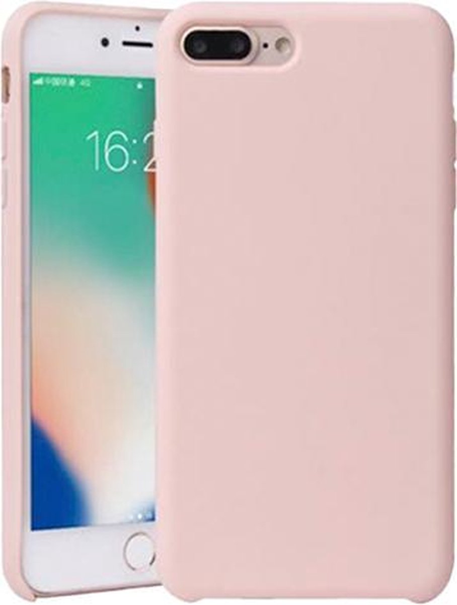 iPhone 7 plus hoesje lichtroze - Apple iPhone 8 plus hoesje licht roze siliconen case hoes cover hoesjes - LuxeRoyal