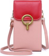 Cross Body Bag - Telefoontasje Roze en Rood - Met meerdere vakjes en ruimte voor pasjes