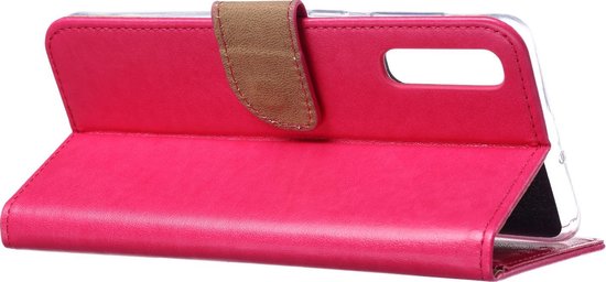 BixB Samsung Galaxy A6 plus 2018 hoesje - bookcase roze + tempered glas screenprotector