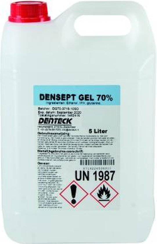 Denteck Densept Gel 70% - Desinfecterende handgel 5L navulling | bol.com