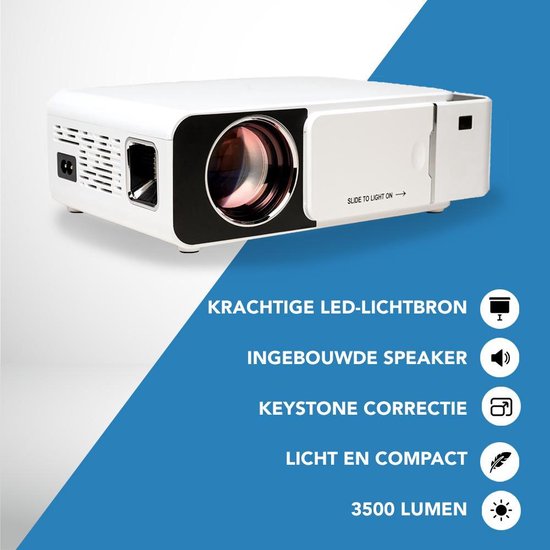 Achaté Mini Beamer - Projector - 3500 Lumen - LED - Beamer - HD - Achaté
