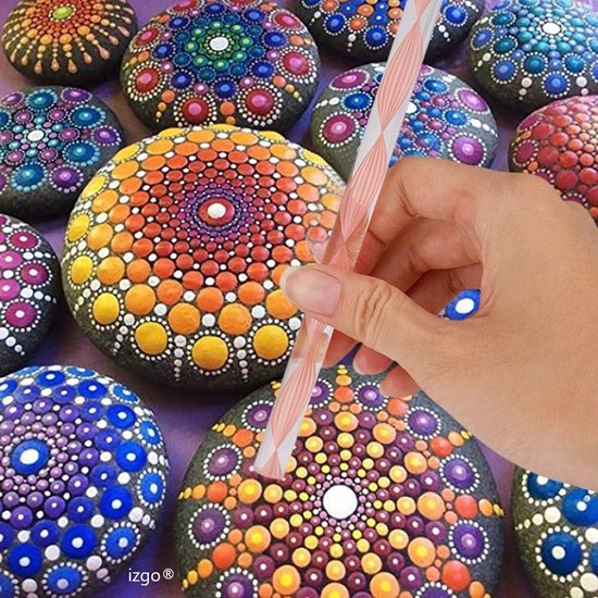 Mandala Dotting Starter Set - Stippen - 20 delig - Sjablonen Hobby Volwassenen - Dotting Tools - Dot Painting - IZGO