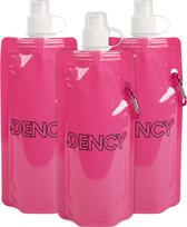 Dency Waterzak Pink Dream- Duurzaam - Betaalbaar - Hervulbaar - Opvouwbaar - Lichtgewicht - Karabijnhaak - BPA-vrij - Festivals - Wandelingen - Kamperen - 3 maanden garantie - Duur