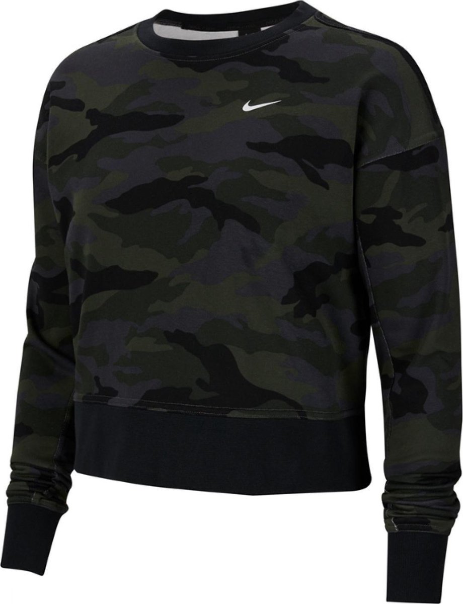 Nike Dri-Fit Get Fit Camo Sporttrui Dames Zwart