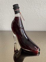 JMP Gifts - Exclusieve fles als naaldhak 0,35L (ROOD) - Cadeau - Decoratie - Sierstuk - Wijn - Wijnfles - Glazen beeld - Relatiegeschenk - Kerstcadeau