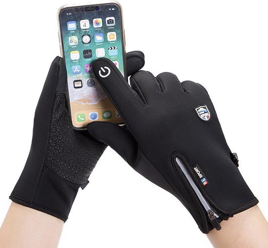 Waterdichte Handschoenen met Antislip en Touchscreen - Blauw L - Powertouch Gloves - Merkloos