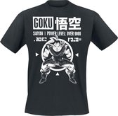 Dragon Ball Z - Goku Power Level Heren T-Shirt - Zwart - L