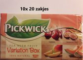 Pickwick thee - Variatiebox - kers, tropisch fruit, mango & meloen - multipak 10x 20 zakjes